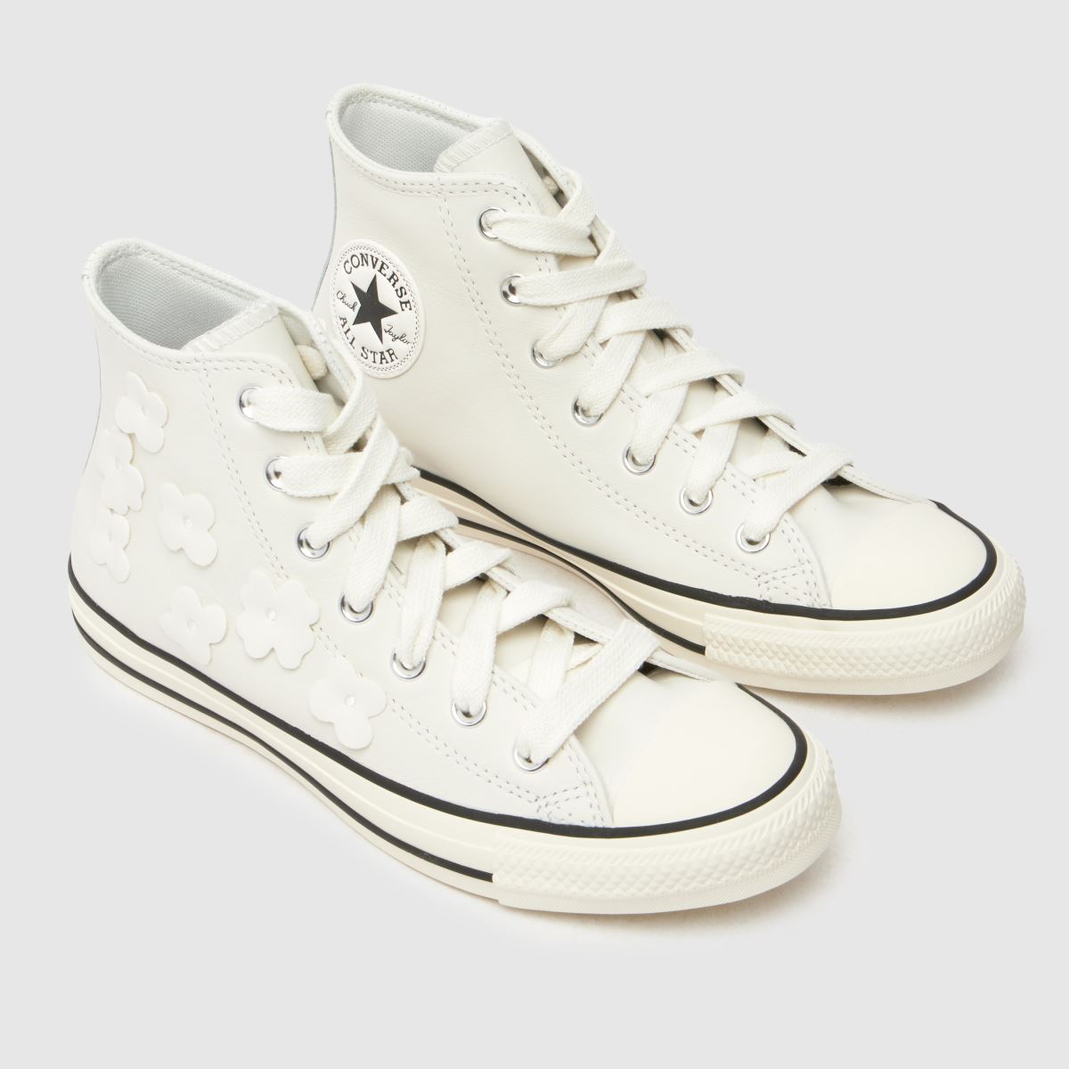 Converse All Star Hi bőr 3D Flowers tornacipő törtfehér multiszínű