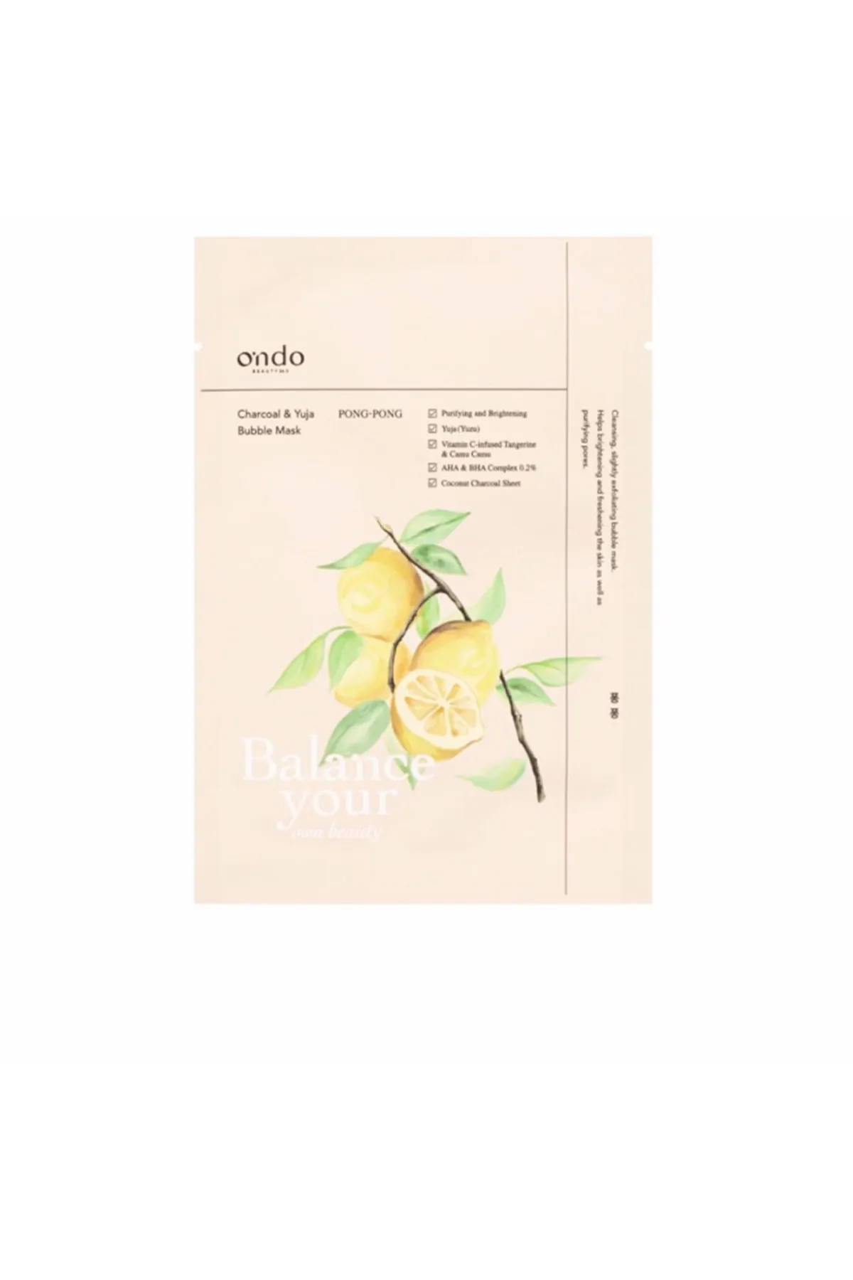 Ondo Beauty 36.5  Aktivkohle & Yuja Blasenmaske Ondo Beauty 36.5 25 ml