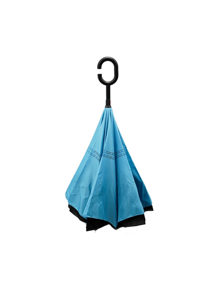 COFI 1453 Stockschirm mit Motiven Pongee mit c-förmigen Plastikgriff in Blau günstig kaufen 108