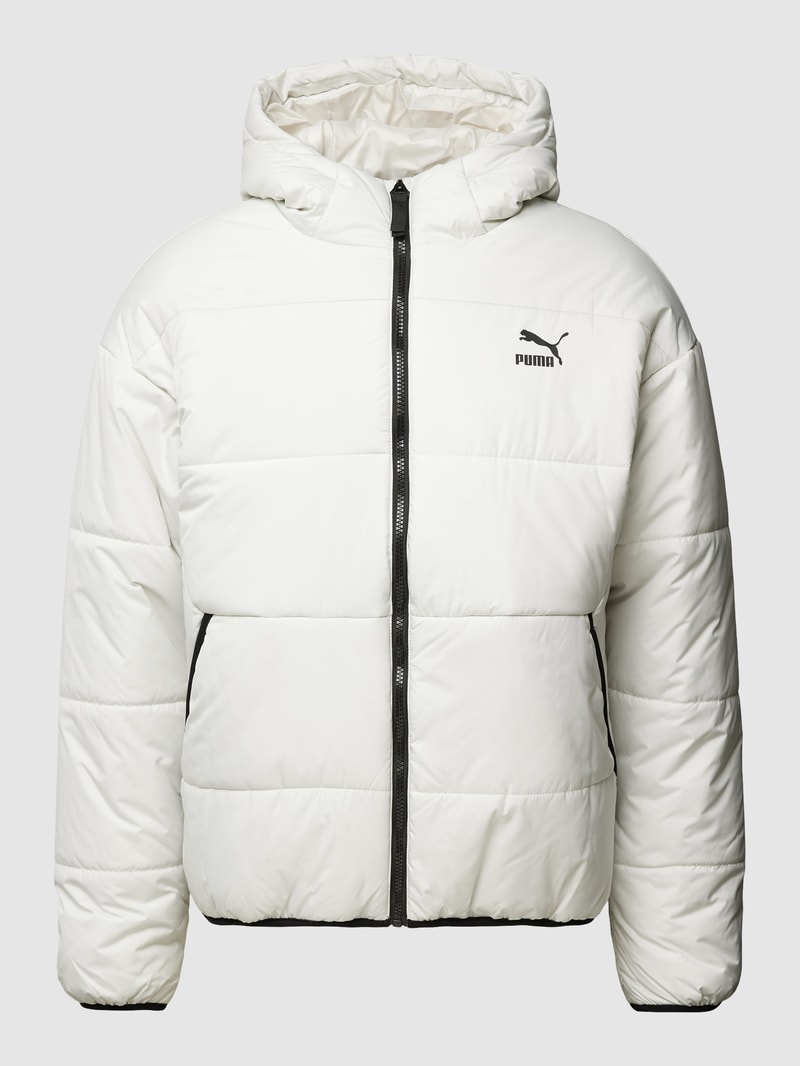 Steppjacke mit Label-Print Modell 'Classics' in offwhite