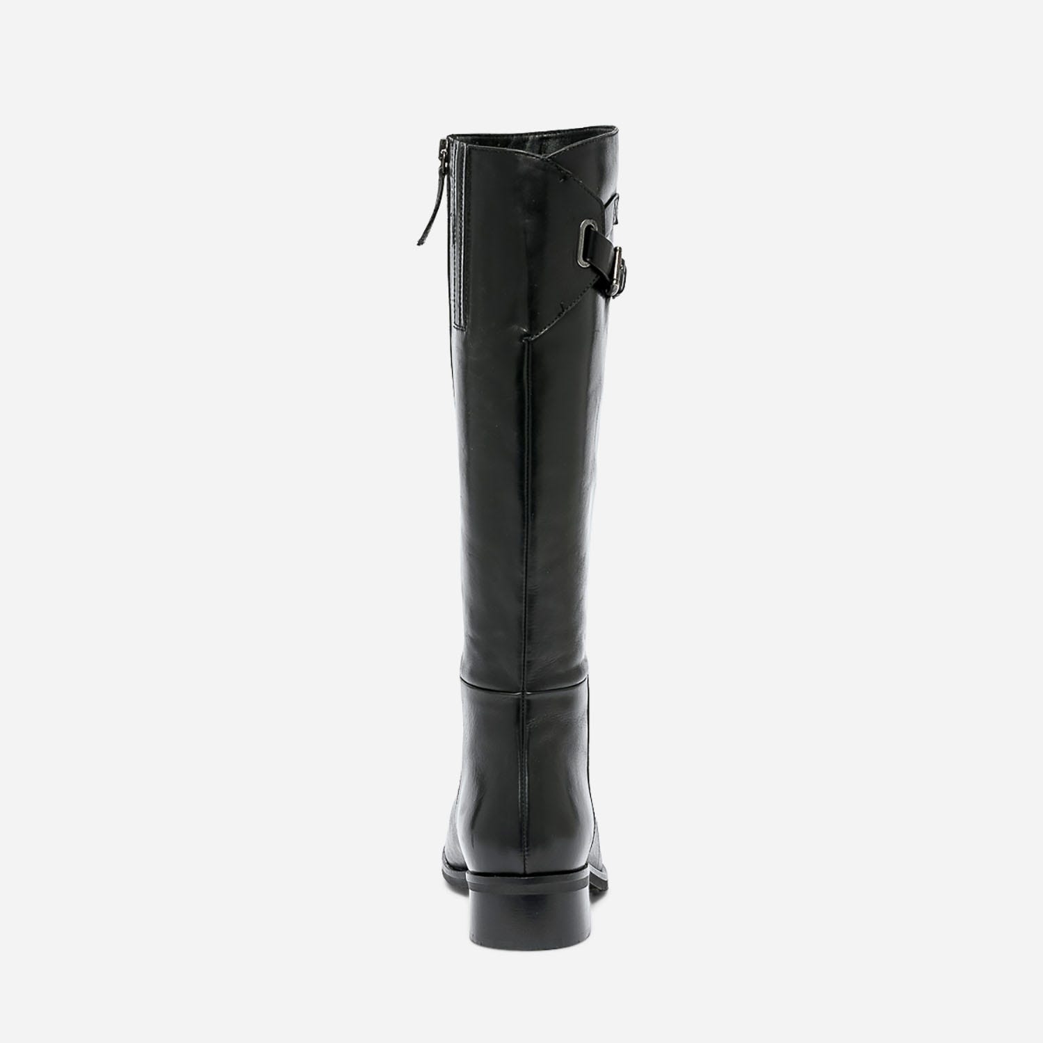Botte noire en cuir pour mollet fin
