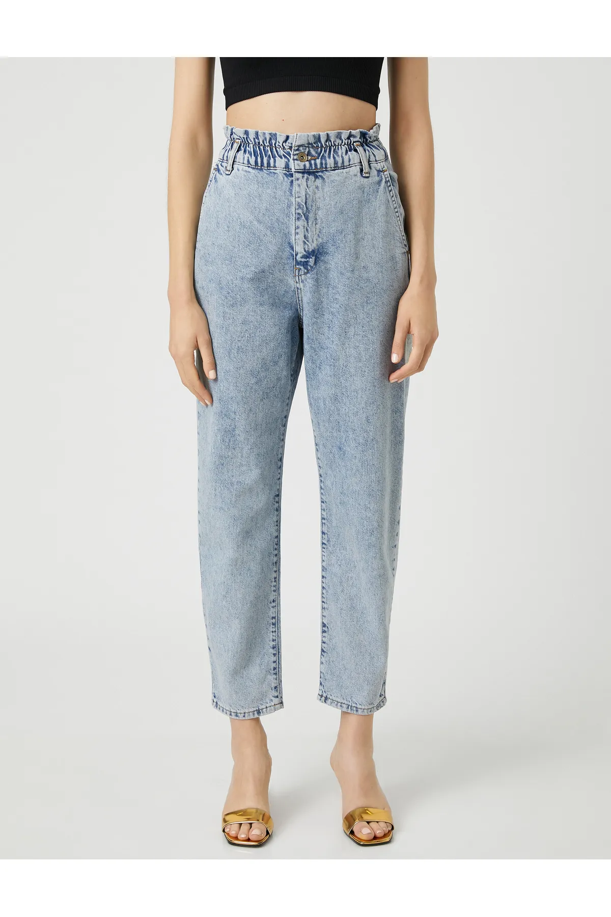 Koton  Jeans mit elastischem Bund und hoher Taille – Baggy-Jeans