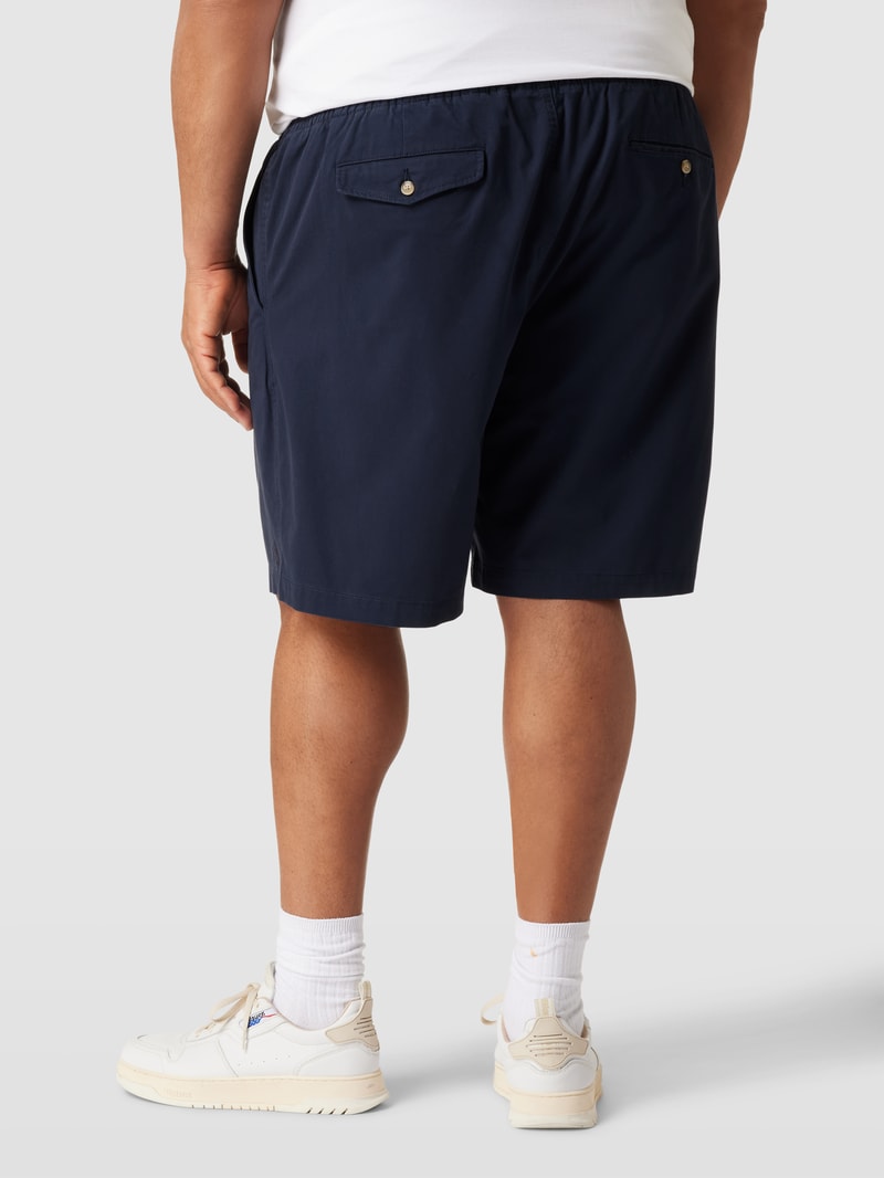 PLUS SIZE Bermuda mit Label-Stitching Modell 'PREPSTERS' in marineblau