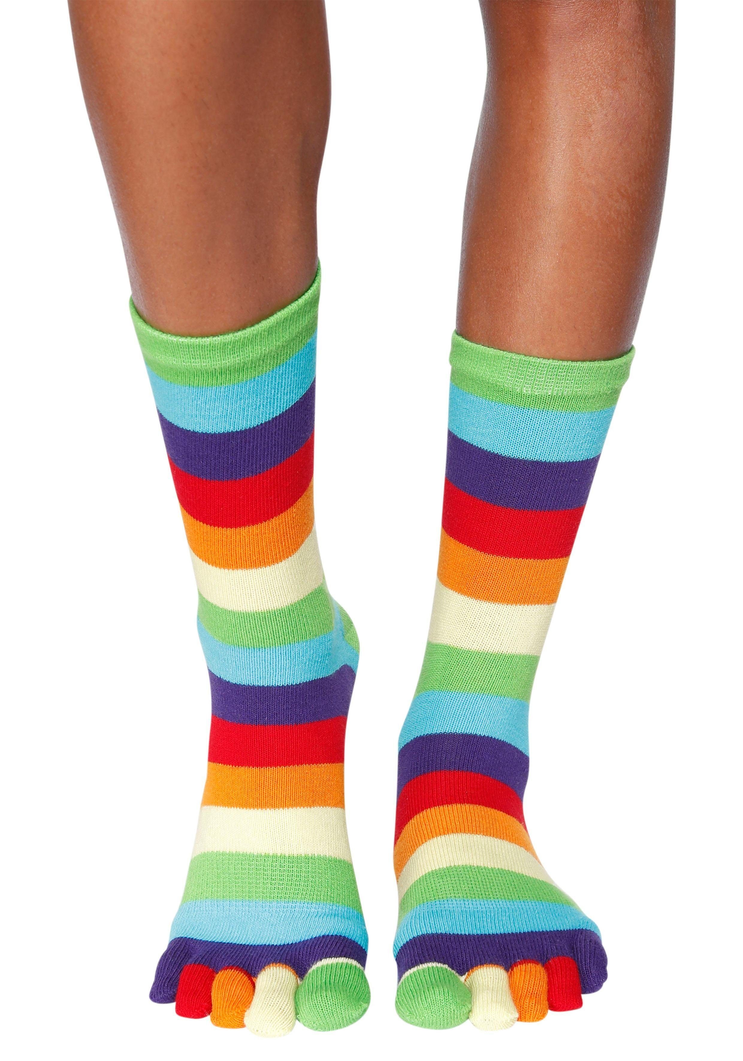 H.I.S Zehensocken im Streifenmuster weich und atmungsaktiv