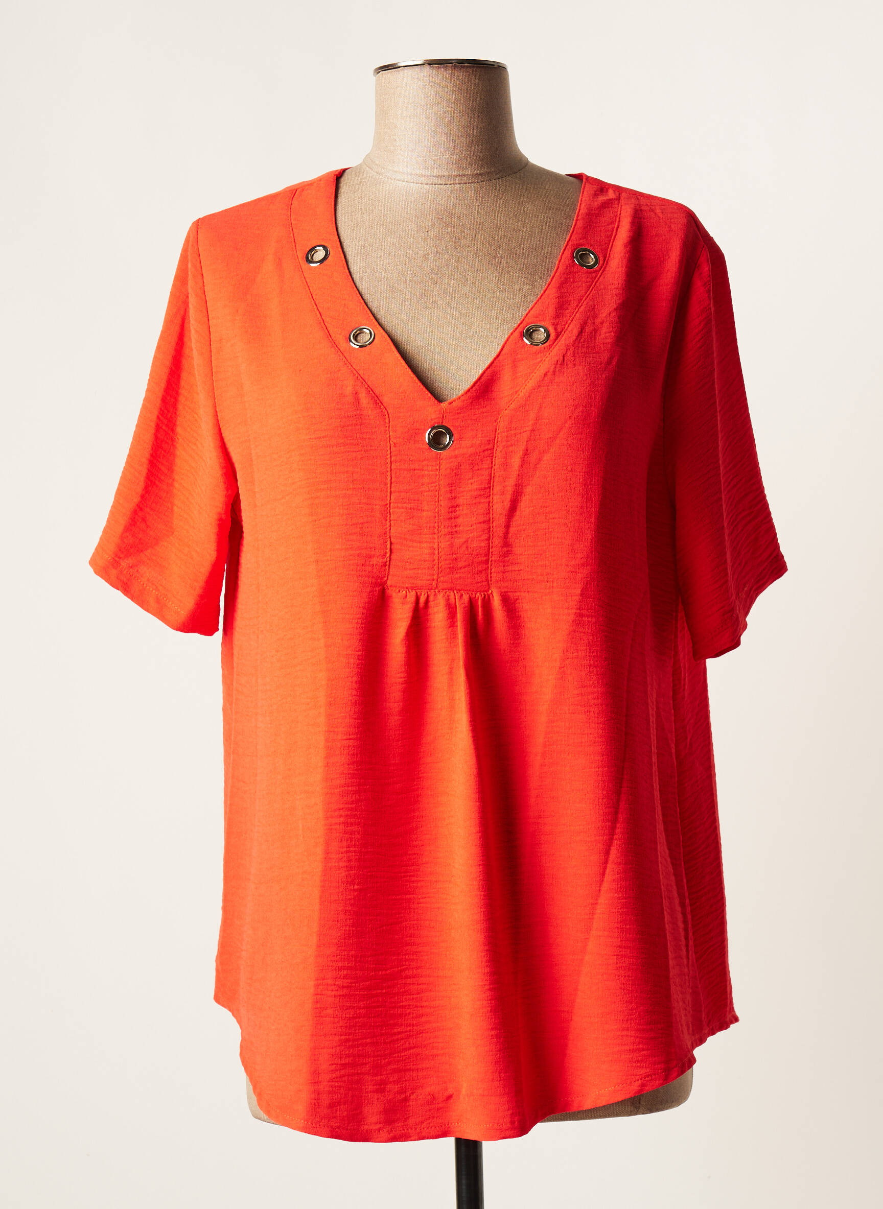 Halogene Tuniquemanchecourte Femme couleur orange