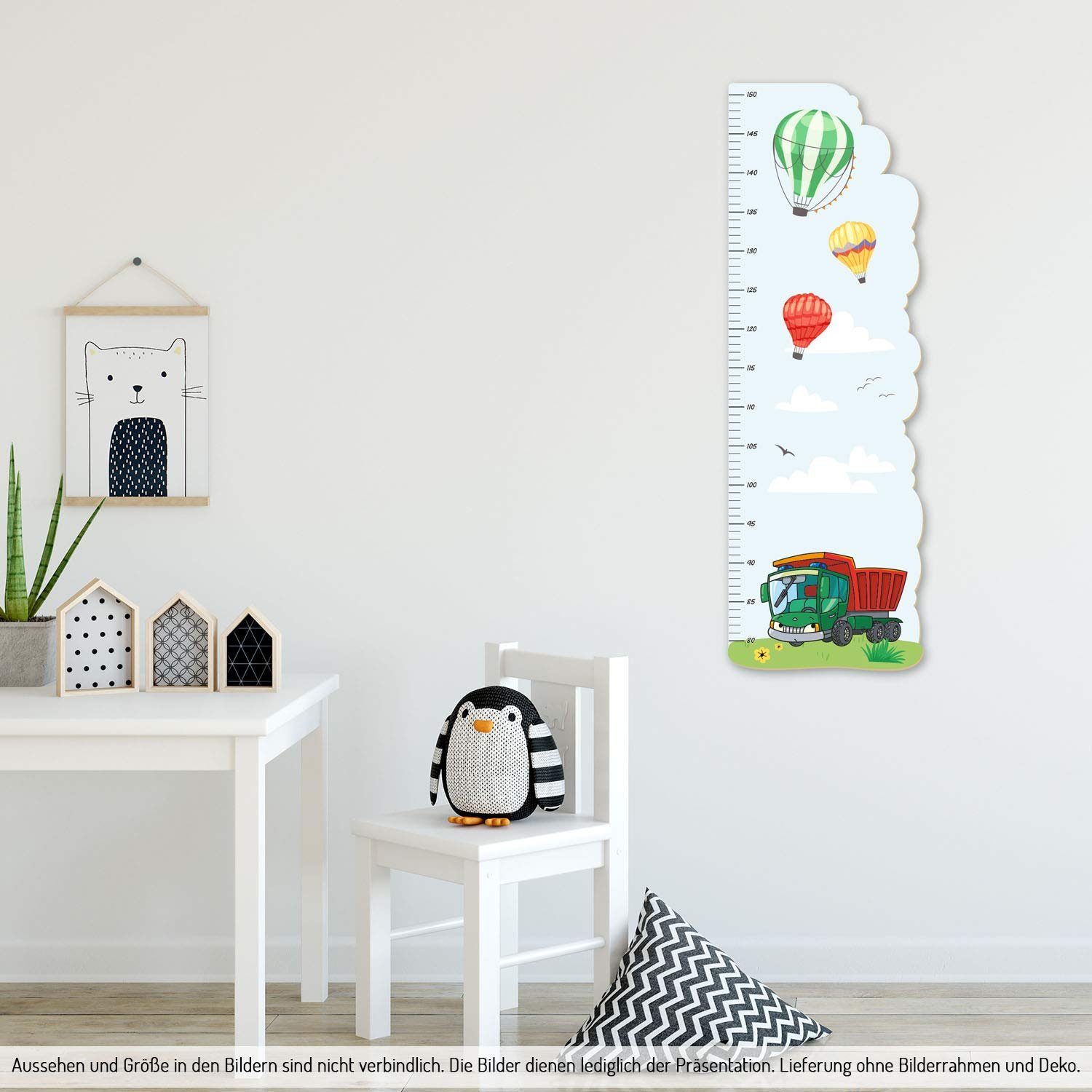 Kreative Feder Messlatte „Kipper“ für Kinder, Messlatte fürs Kinderzimmer im Norwegian Style; Messbereich 80–150 cm