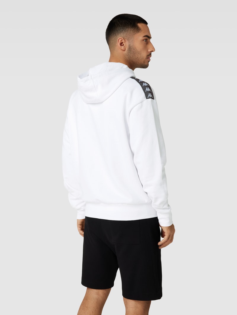 Hoodie mit Logo-Stitching in weiß