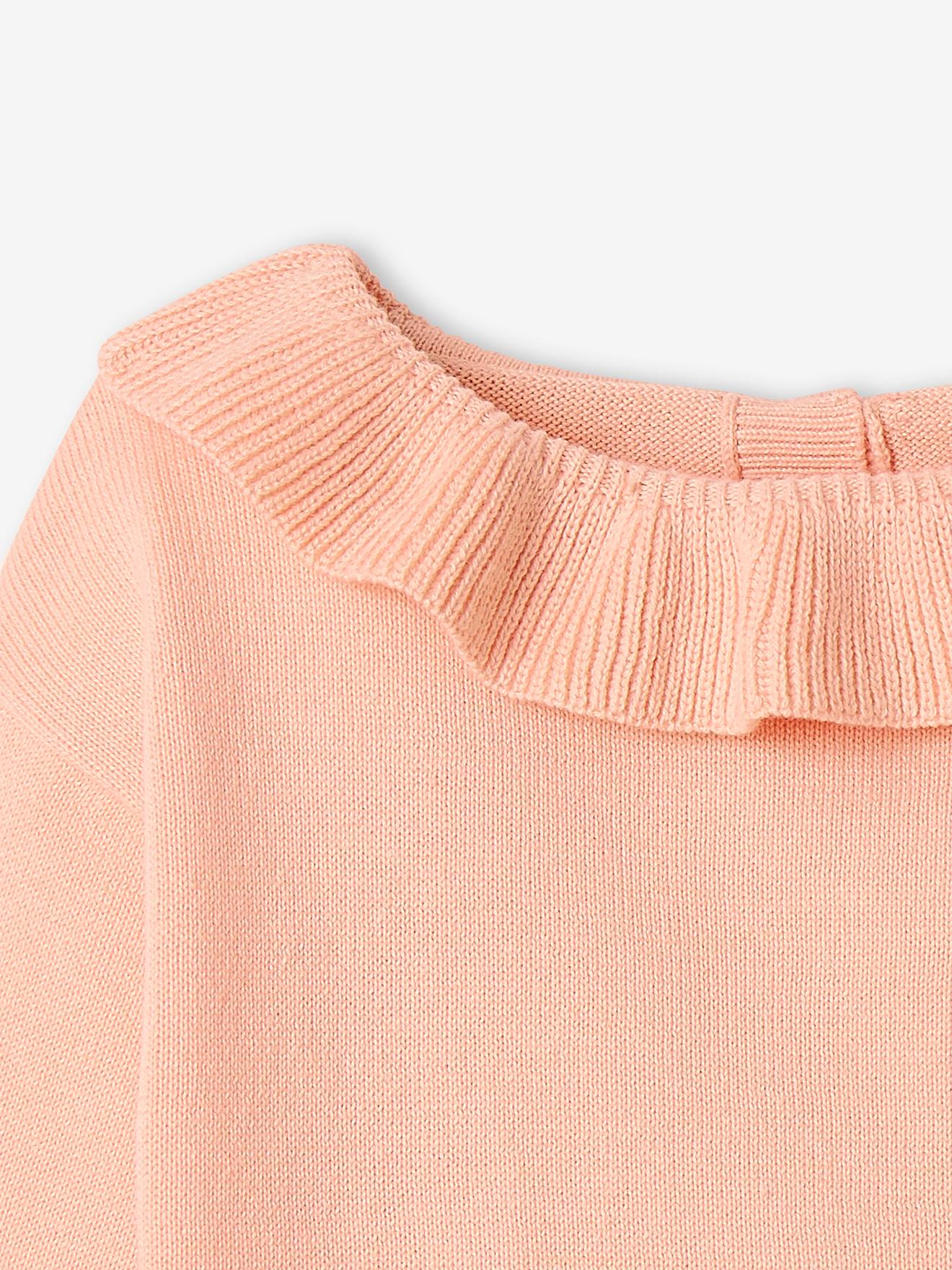 Pull avec collerette bébé jaune pastel