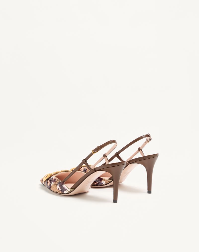 VLogo Signature Slingback Décolleté Med Animalier Broderi 80 mm