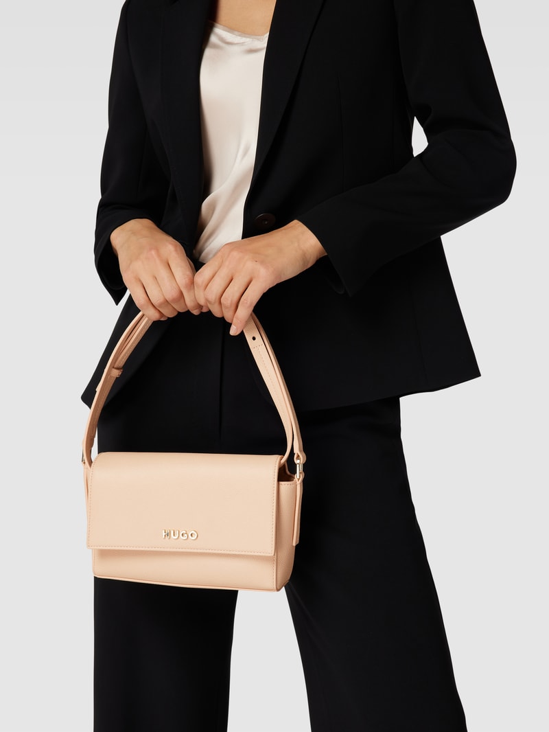 Handtasche mit Label-Applikation Modell 'CHRIS' in sand