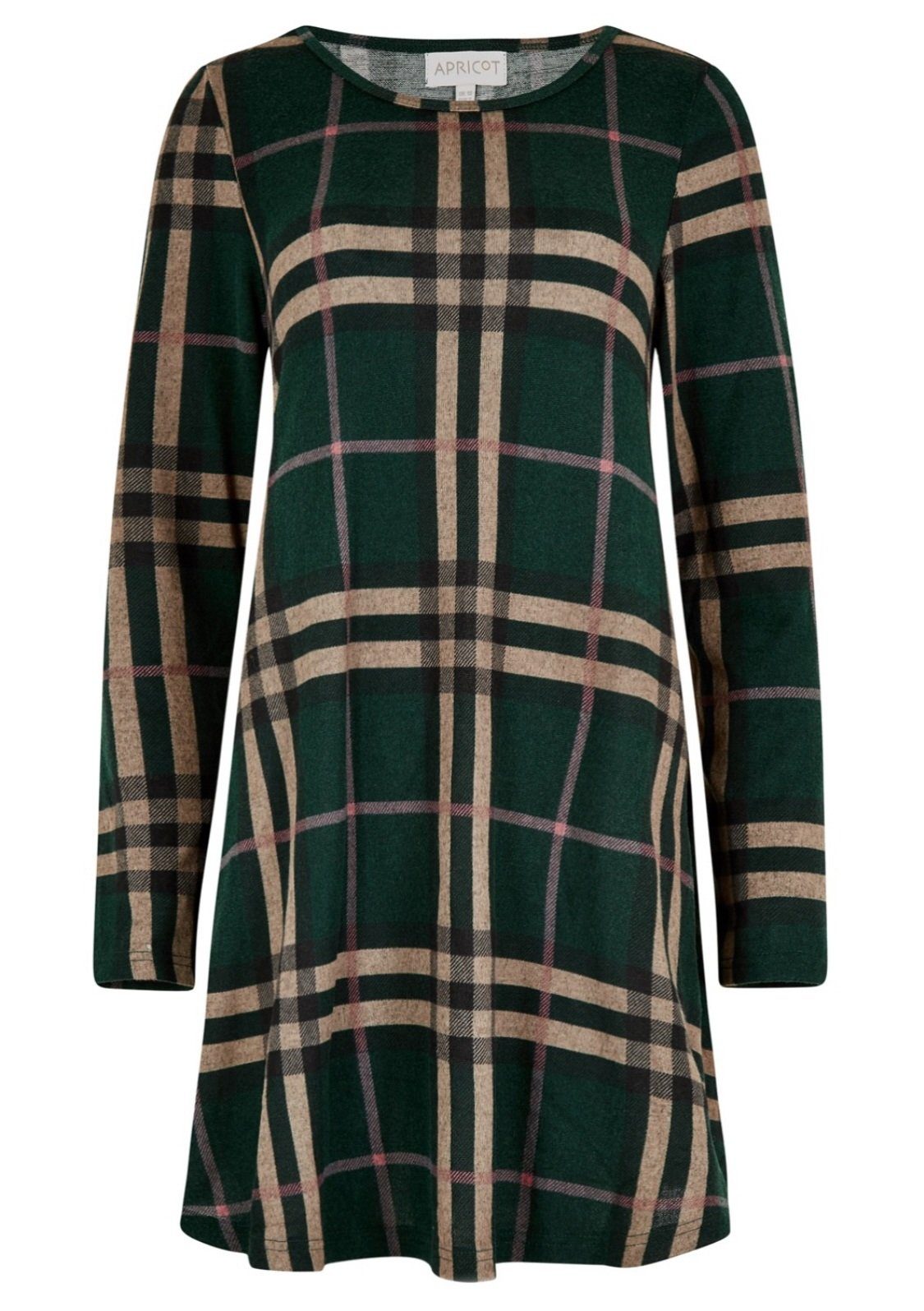 Apricot Strickkleid Blanket Check Swing Dress (1-tlg) mit Karomuster