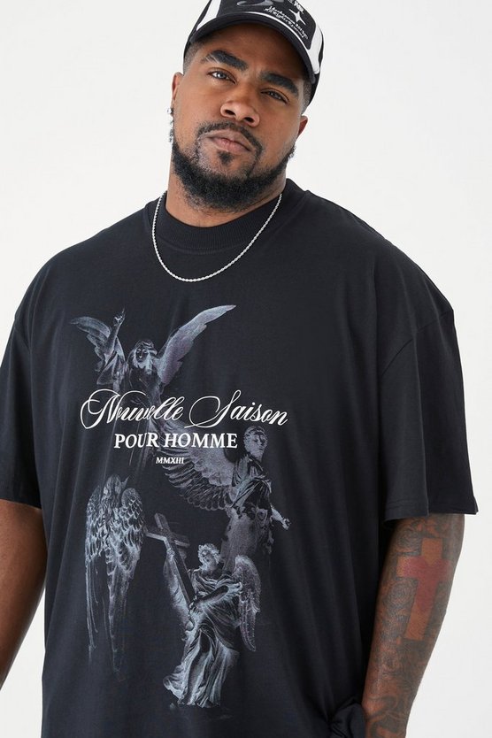 Plus Oversize T-Shirt mit Renaissance-Print