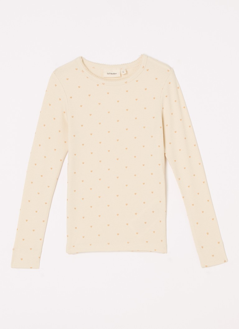 Blusa de manga comprida Lil' Atelier NMFGago em malha canelada de lyocell.