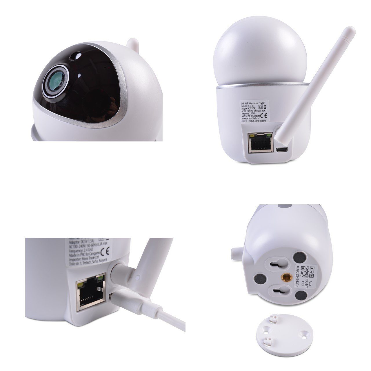 Cangaroo Video-Babyphone Babyphone Hype, Wi-Fi/Lan, Kamera, 360° Drehung, LED-Infrarot Nachsicht