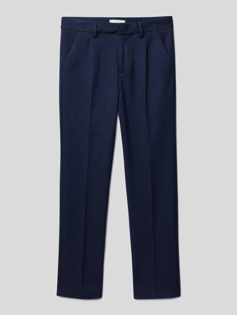 Bundfaltenhose mit französischen Eingrifftaschen in marineblau
