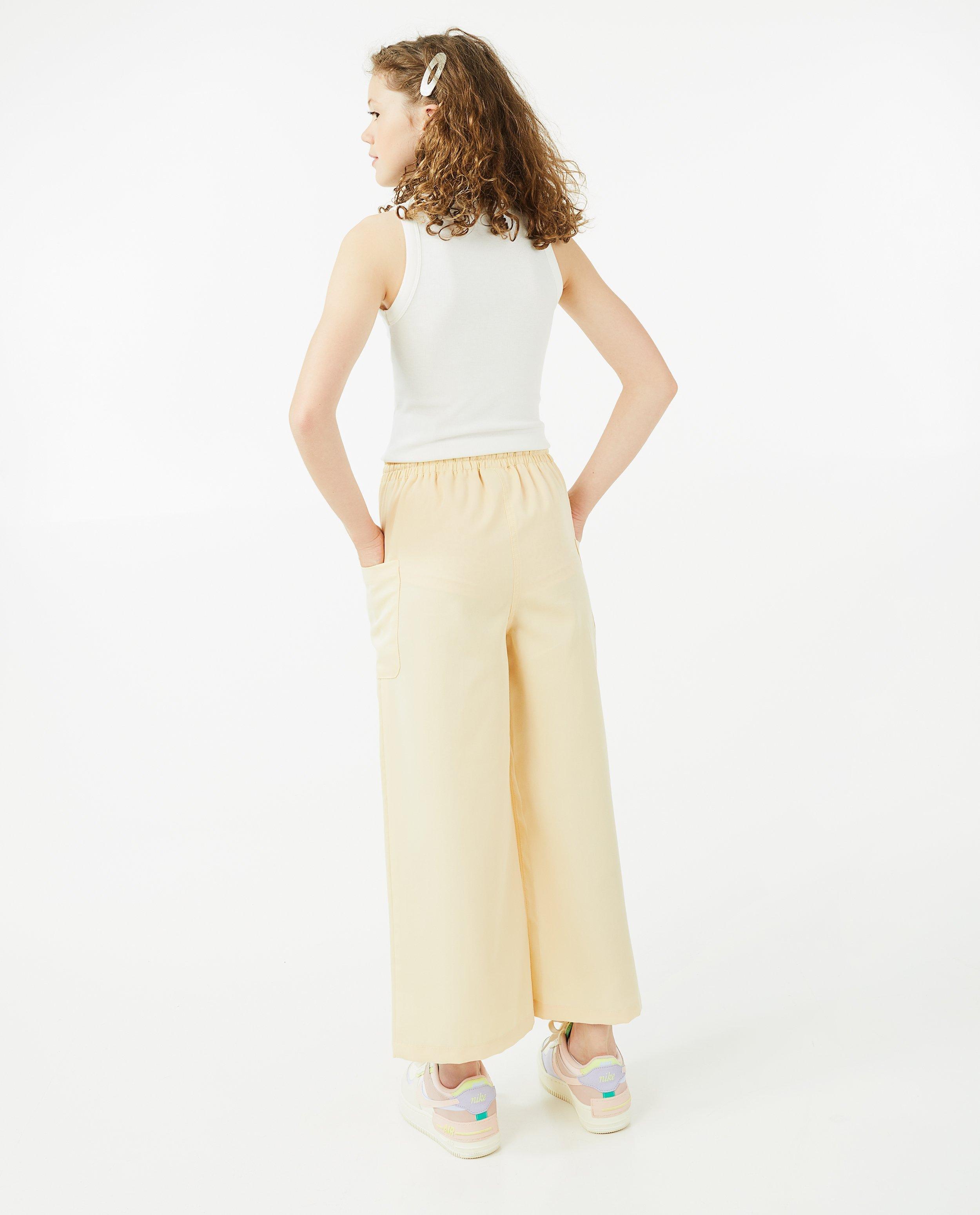Fish & Chips Pantaloni culotte din viscoză galben deschis, galben deschis