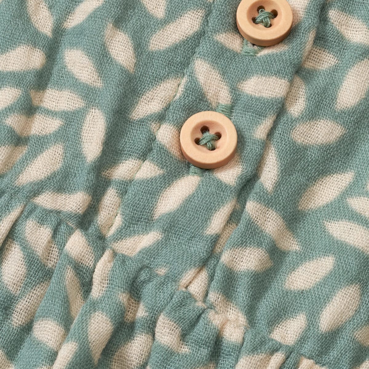 Tunika aus Musselin mit Blätter-Muster, grün, Gr. 104, 1 St