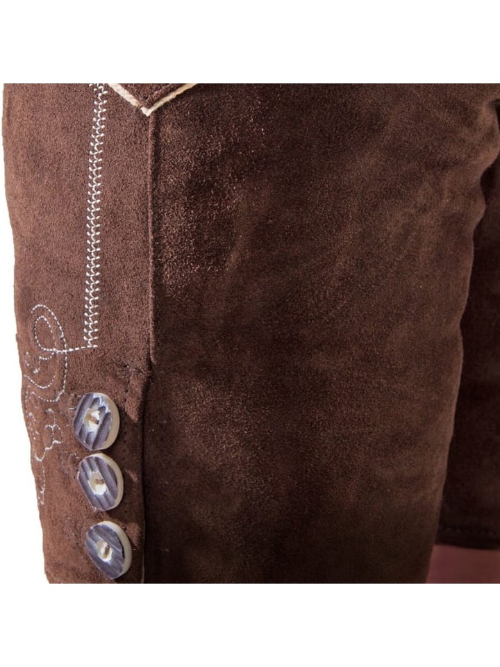 Edelnice Lederhose in dunkelbraun günstig kaufen