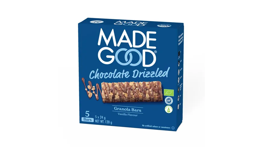 MADEGOOD Bio Müsliriegel mit Schokolade und Vanillegeschmack 120 g