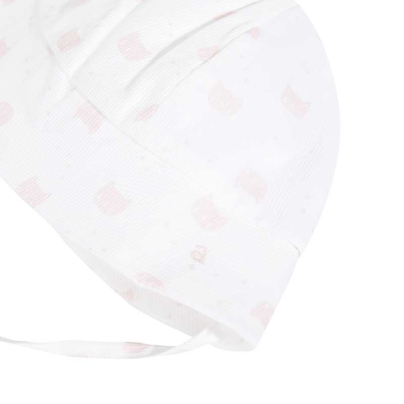 Bob à motifs chats roses, coton blanc naissance Absorba