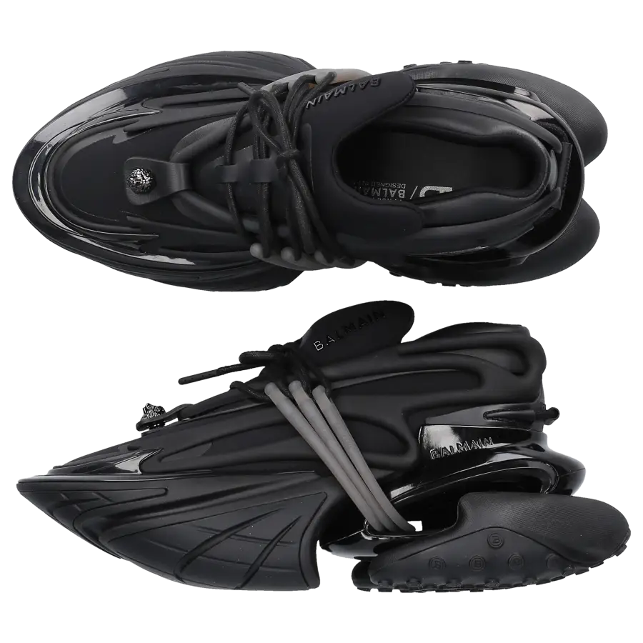 Balmain - Sneaker low UNICORN Kalbsleder Neopren - schwarz