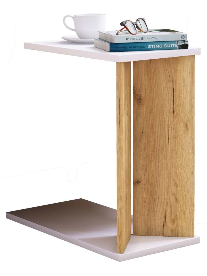 VCM  Holz Beistelltisch Couchtisch Sofatisch Nachto M in Weiß / Honig-Eiche günstig kaufen onesize