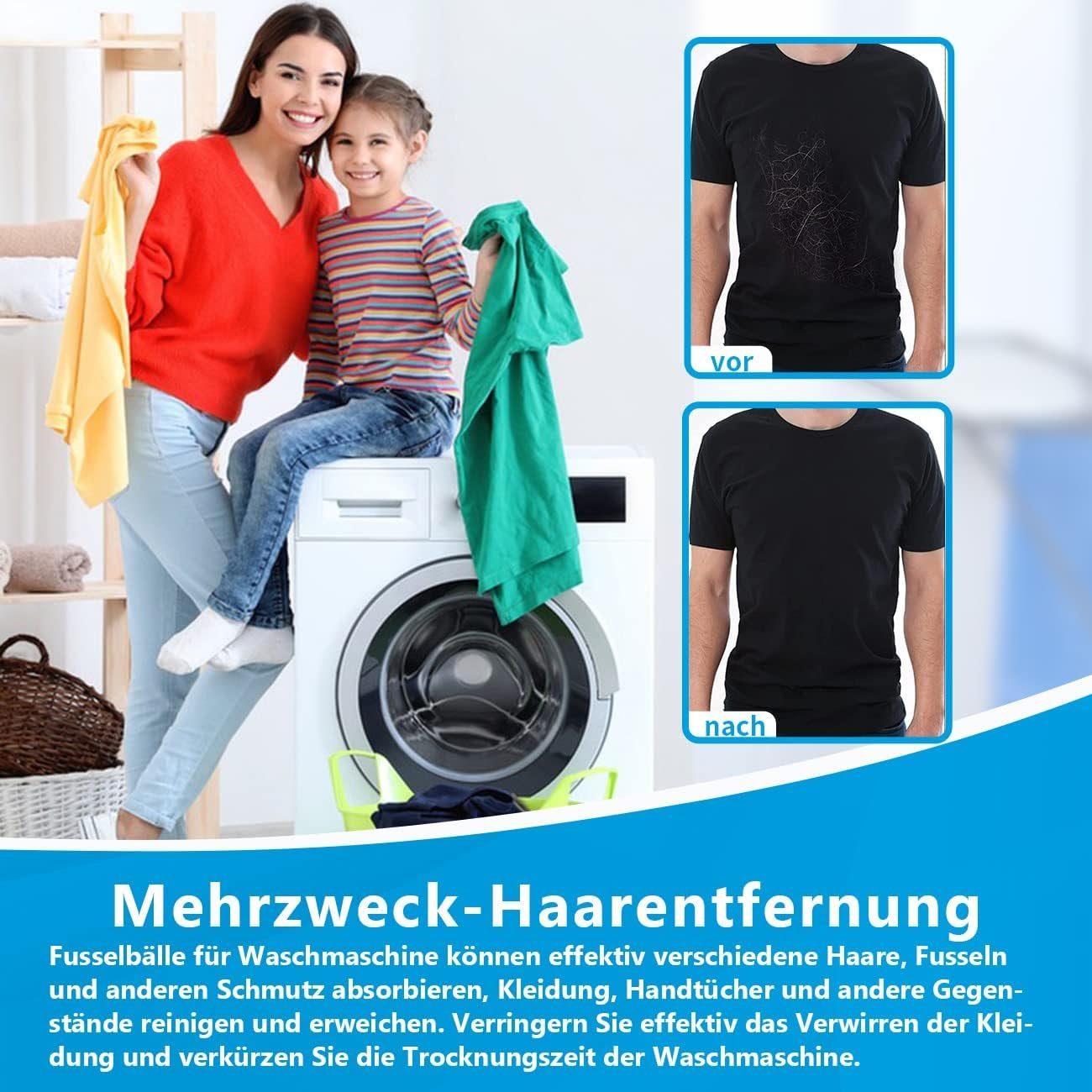 Runxizhou Wäschekugel 24 Stücke Tierhaarentferner,Fusselball für Waschmaschine Blau