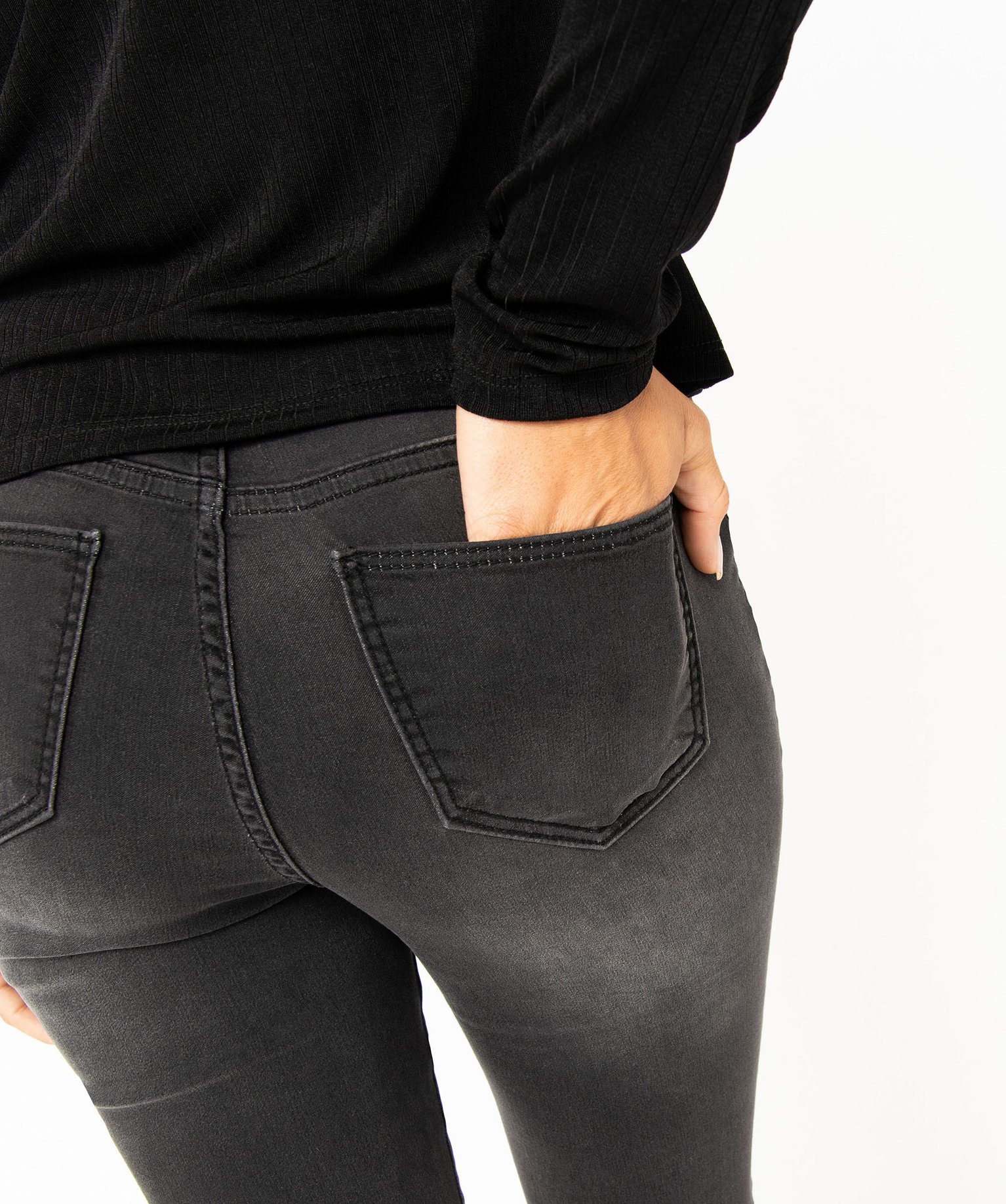 Jean Skinny taille haute stretch femme grey | GEMO