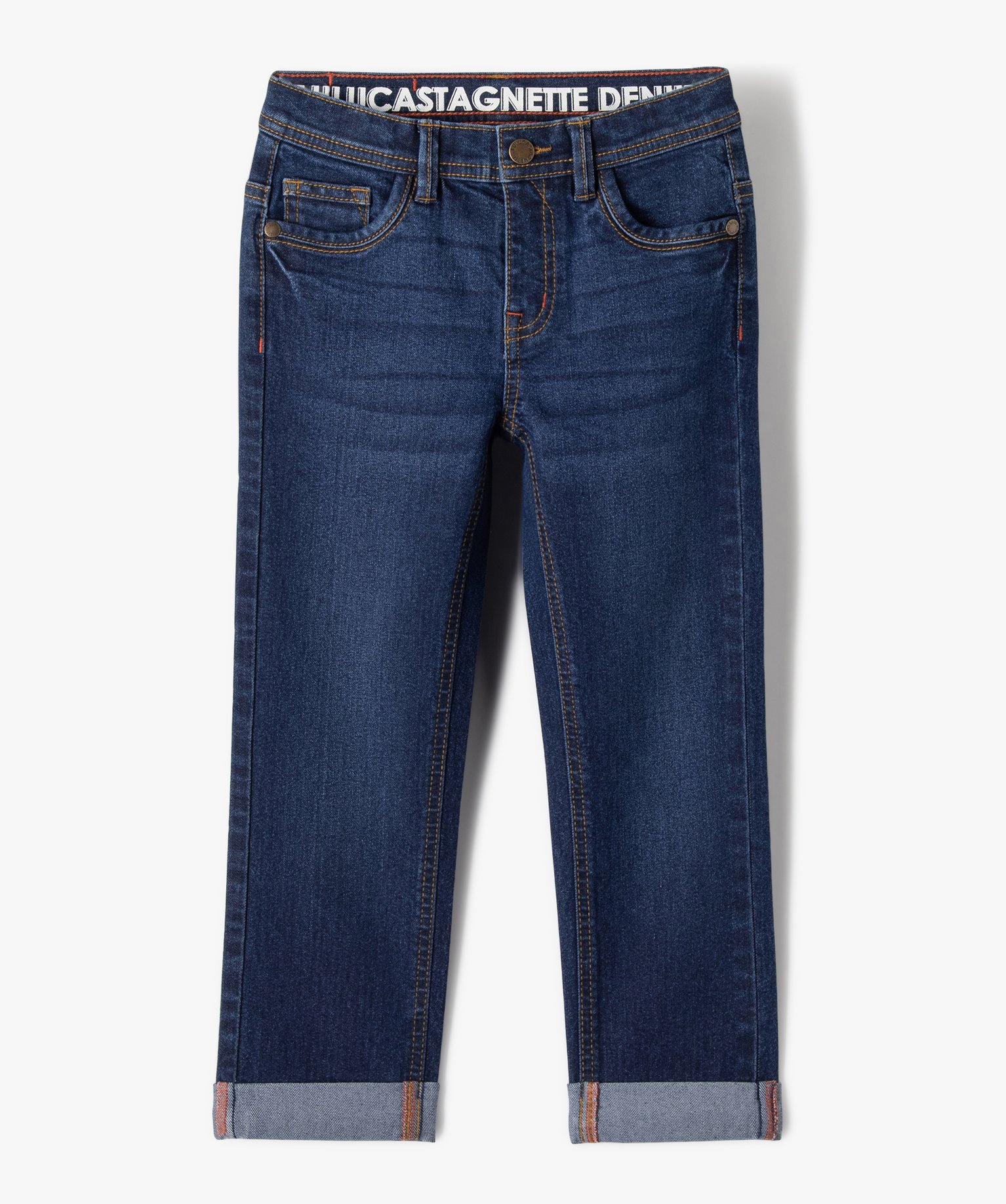 Jean Regular avec revers cousus Garçon - LuluCastagnette bleu | GEMO