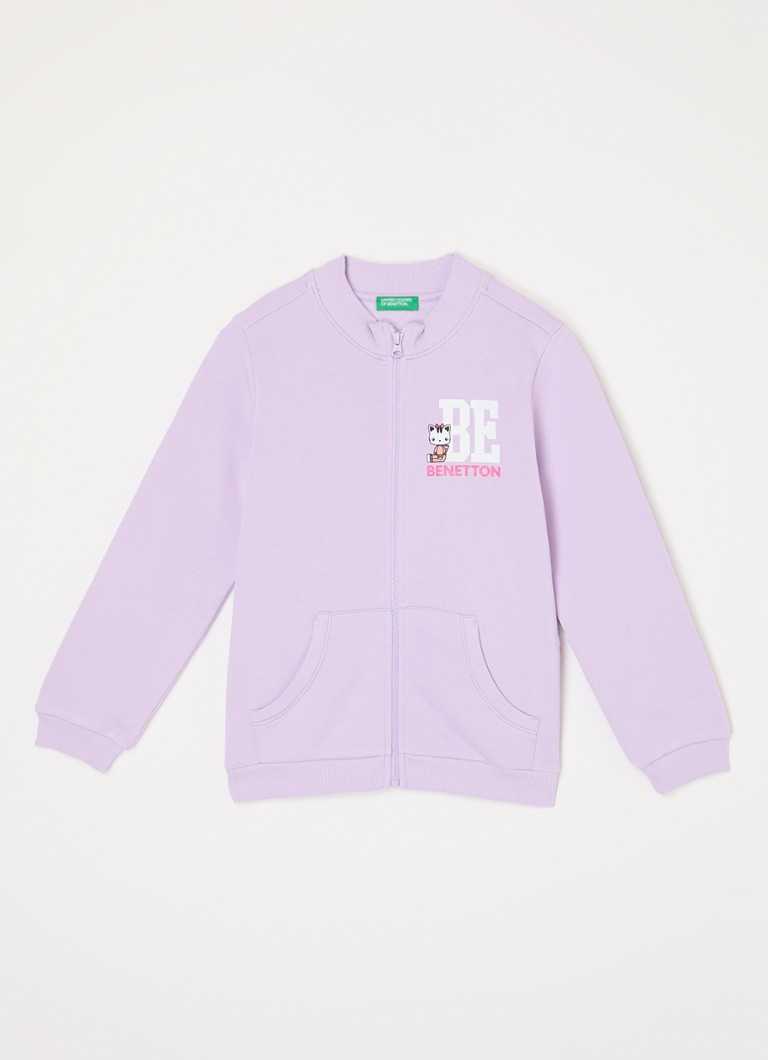 Kurtka dresowa Benetton z nadrukowanym logo