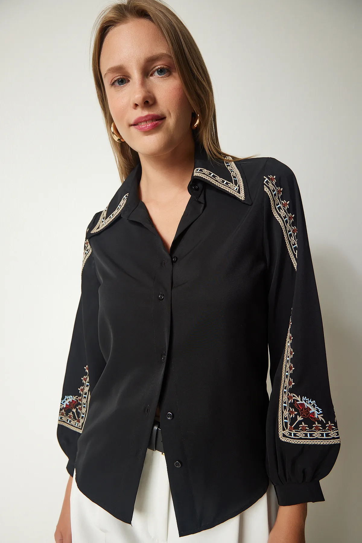 Happiness İstanbul  Hemd - Schwarz - Regular Fit