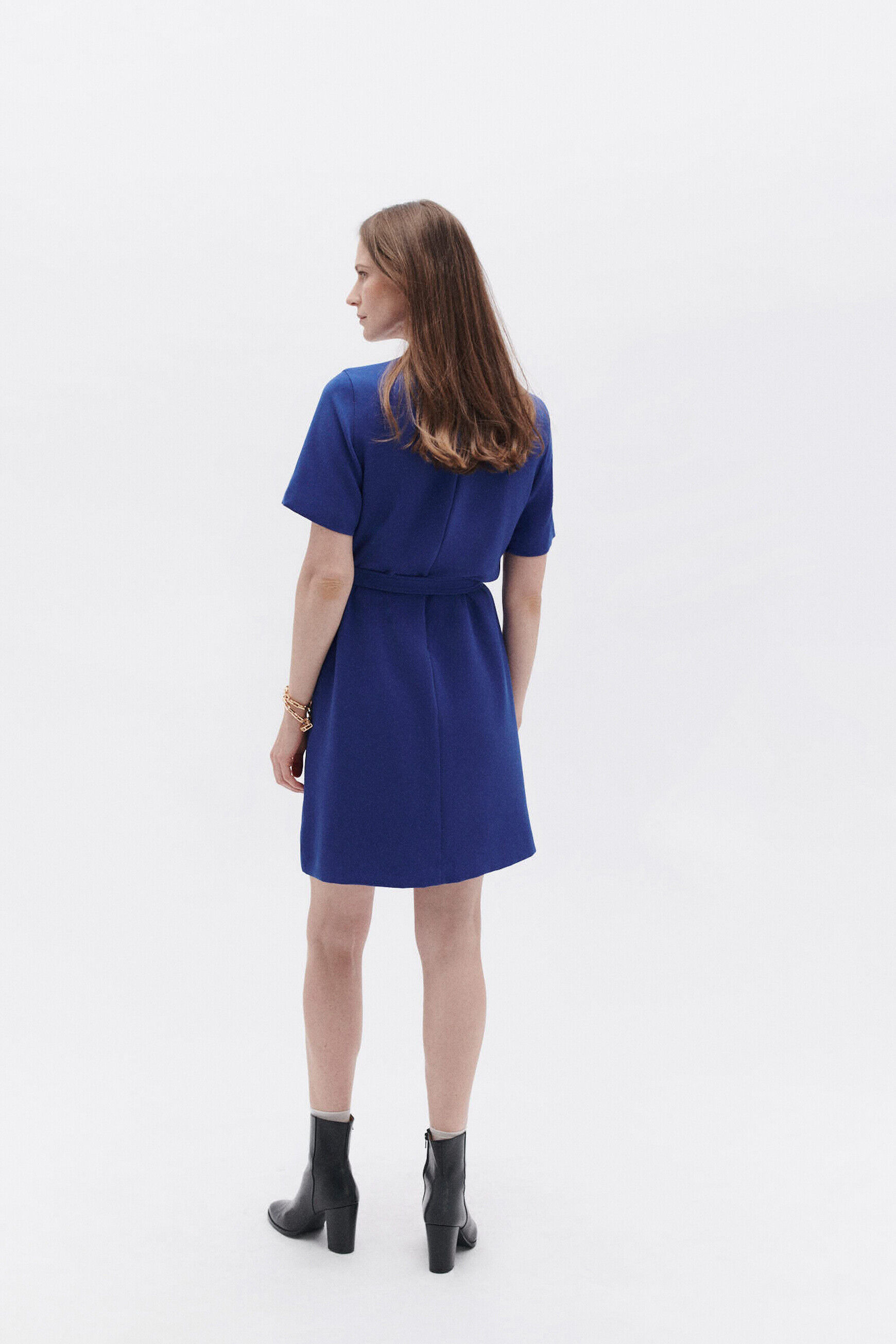 Robe reine bleu electrique femme