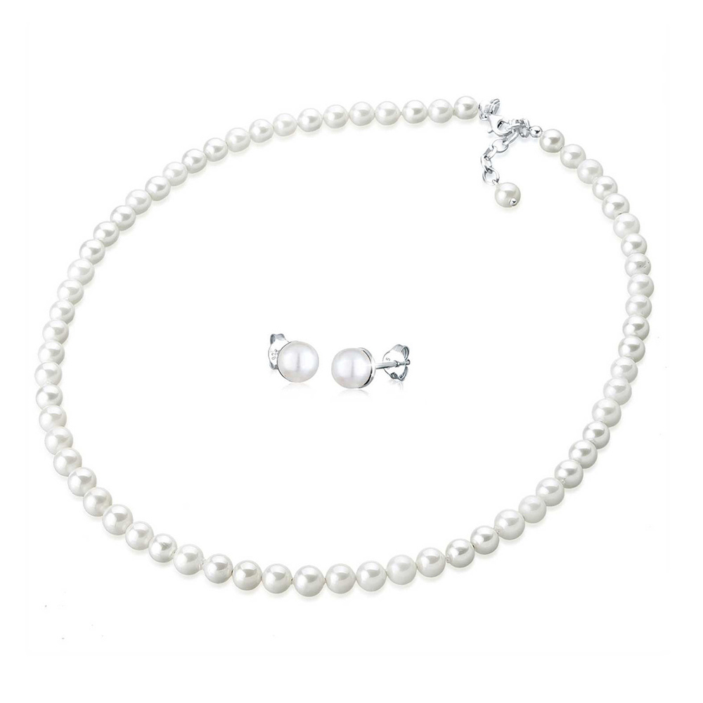 Elli Elli Ensemble de Bijoux Femmes Set élégant de clous d'oreilles avec perles de coq Bijoux
