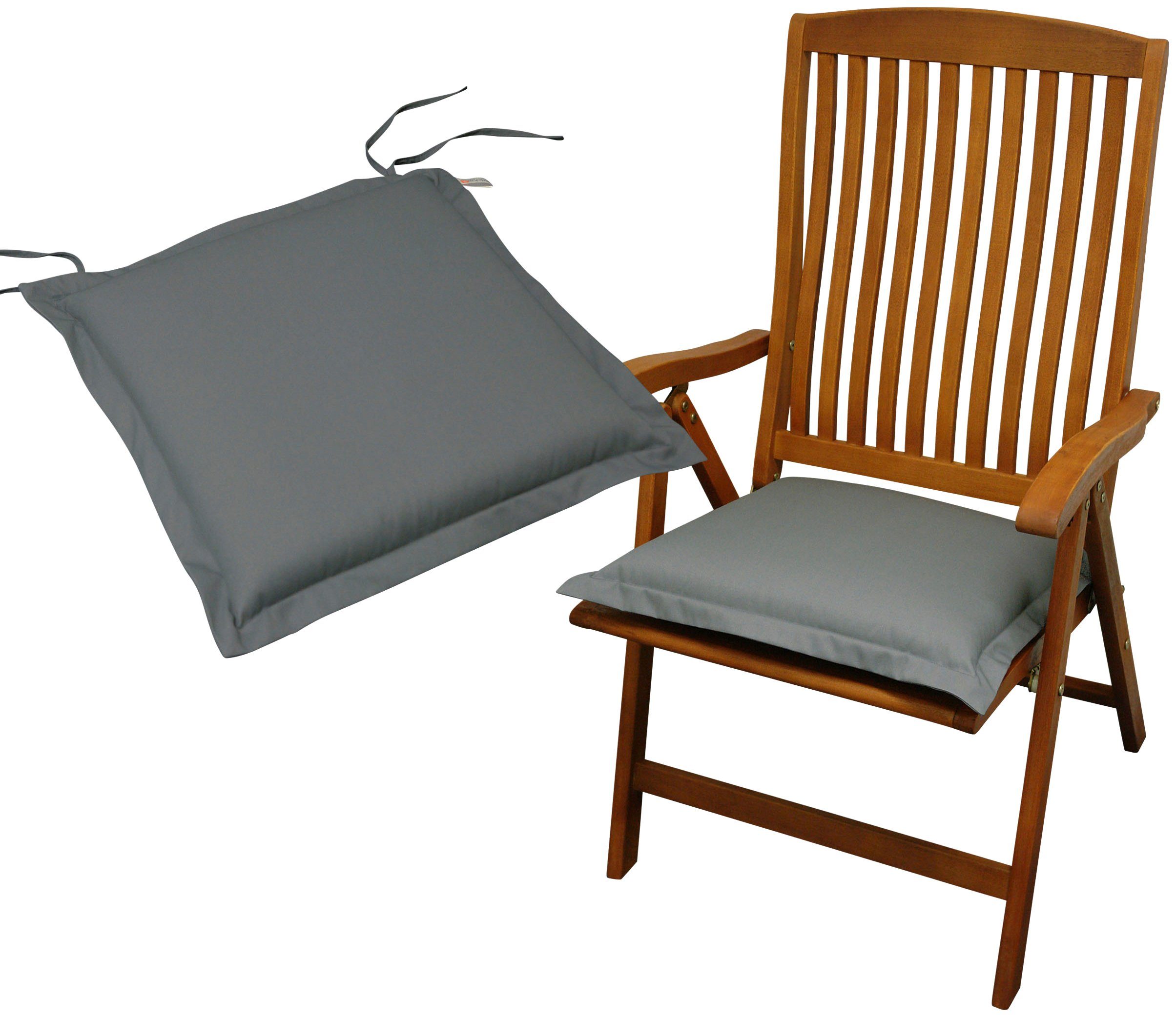 indoba Sitzkissen Premium, 2er Set, extra dick - Grau - IND-70424-AUSK-2