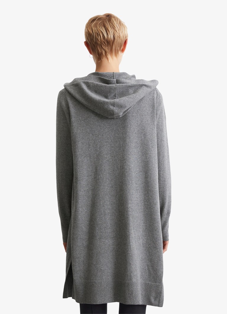 Marc O'Polo Denim  Fijngebreid vest in biologische katoenblend met capuchon en opgestikte zakken
