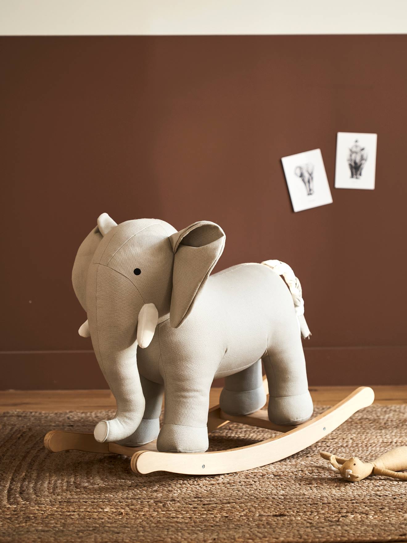Eléphant à bascule en bois FSC® multicolore