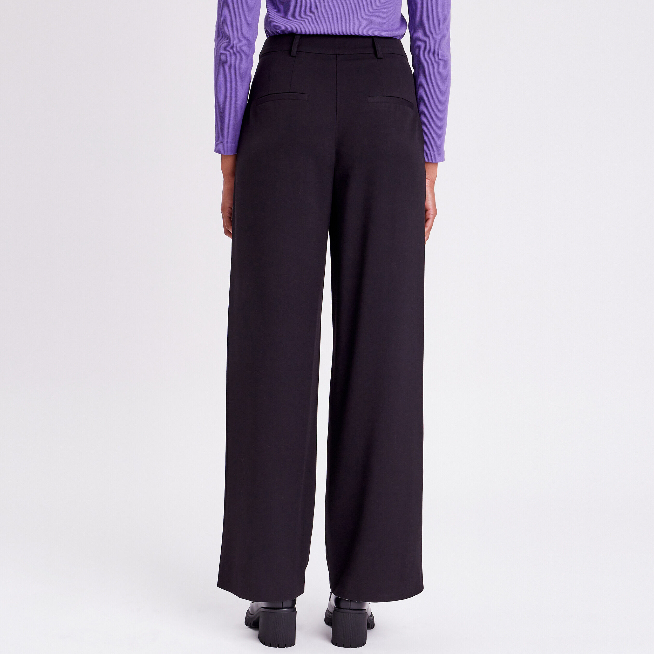 Pantalon city droit pinces noir femme | Cache Cache