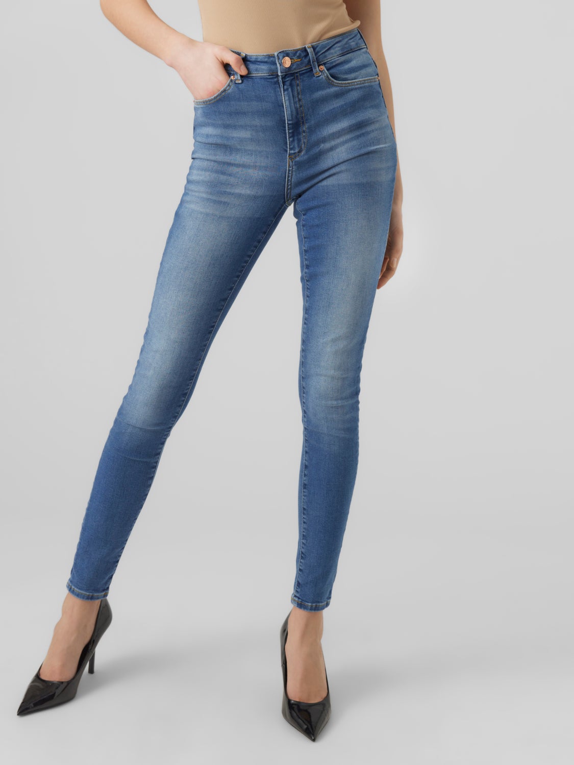 VMSOPHIA Hohe Taille Skinny Fit Jeans