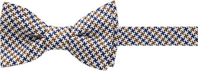 Ascot, Schleife, Seide, blau-caramel gemustert