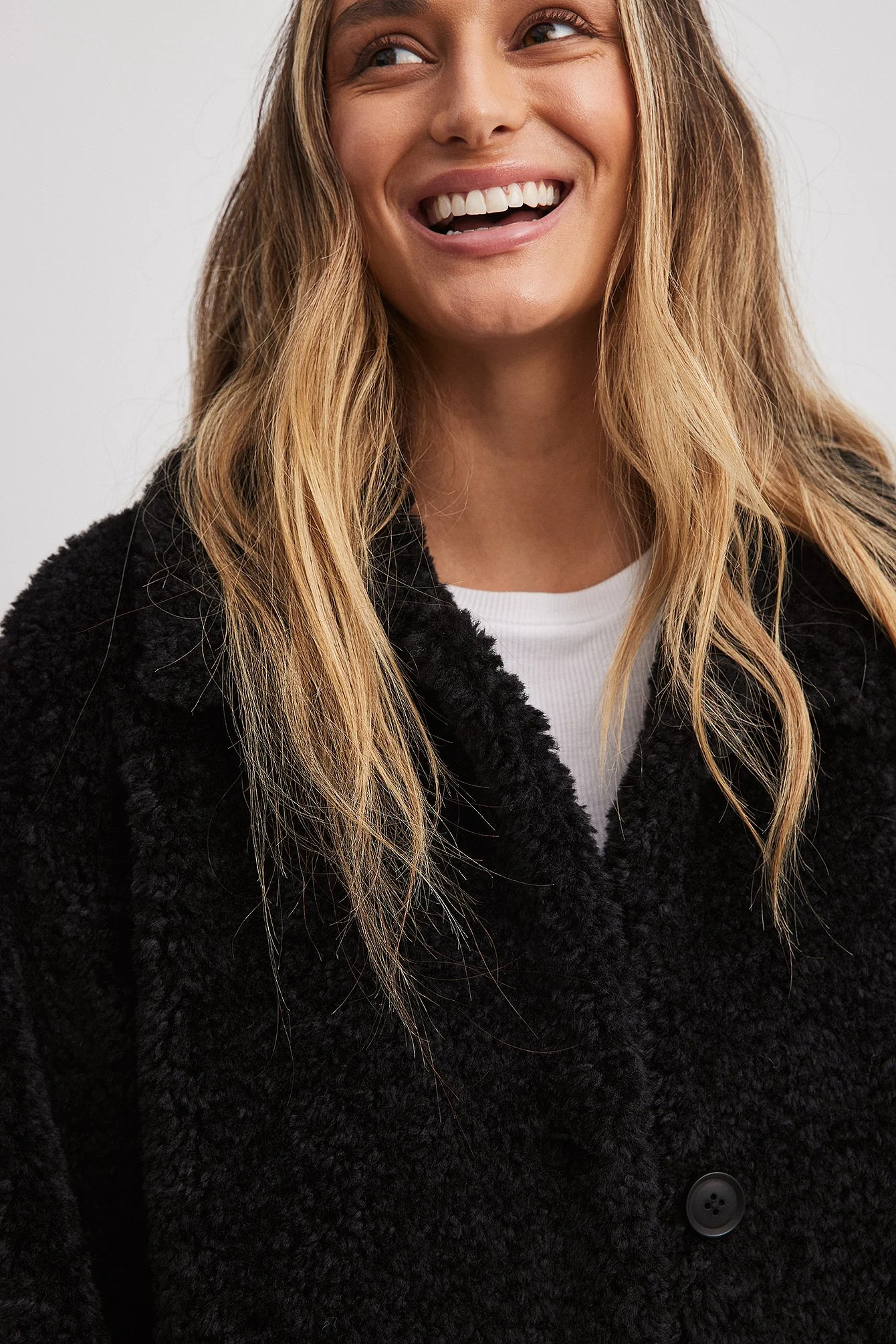 Lange Teddy-Jacke