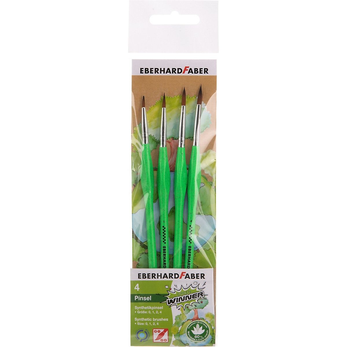 Pinselset GREEN Winner fein, 4-tlg.
