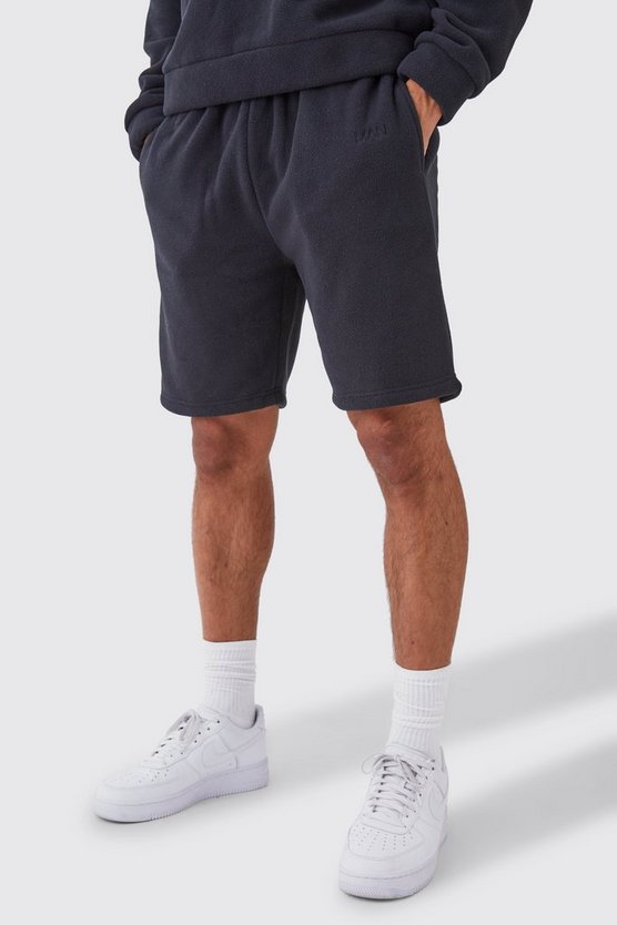 Lockere mittellange Microfleece-Shorts