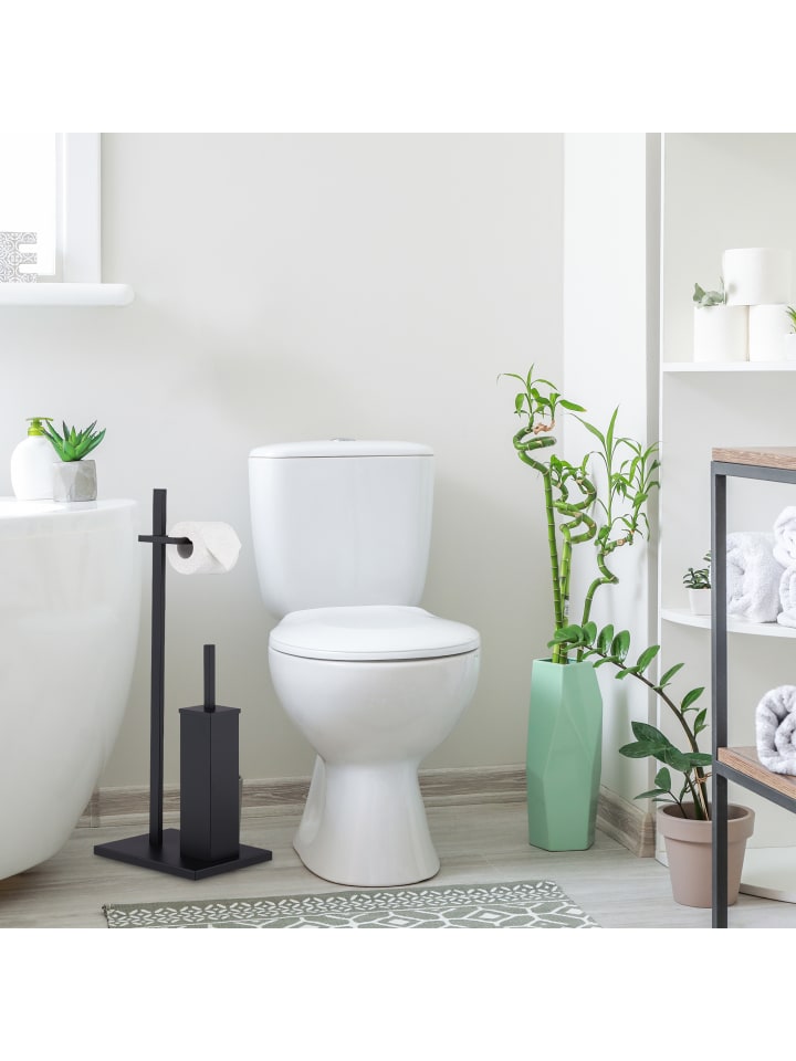 relaxdays WC Garnitur in Schwarz günstig kaufen onesize