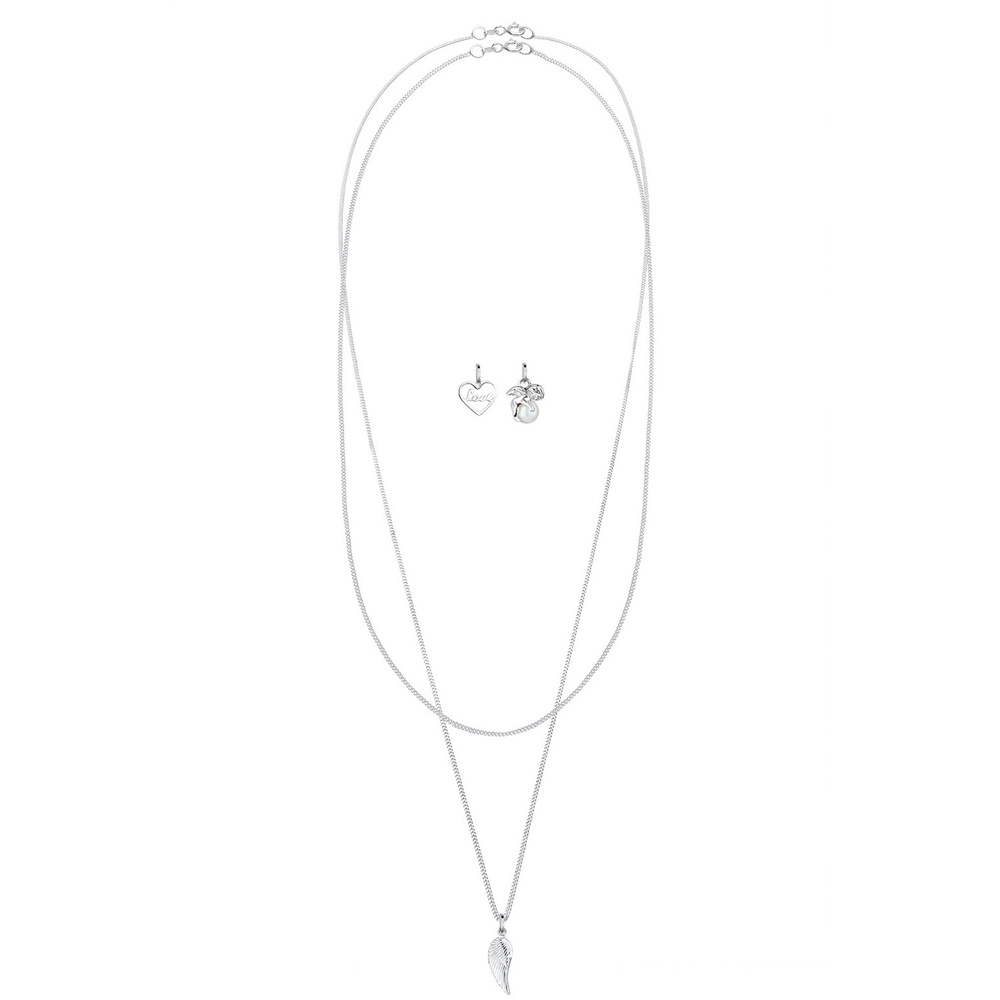Elli Elli Collier Femme Pendentif Angeable avec des Perles d'Eau Douce en Argent Sterl collier