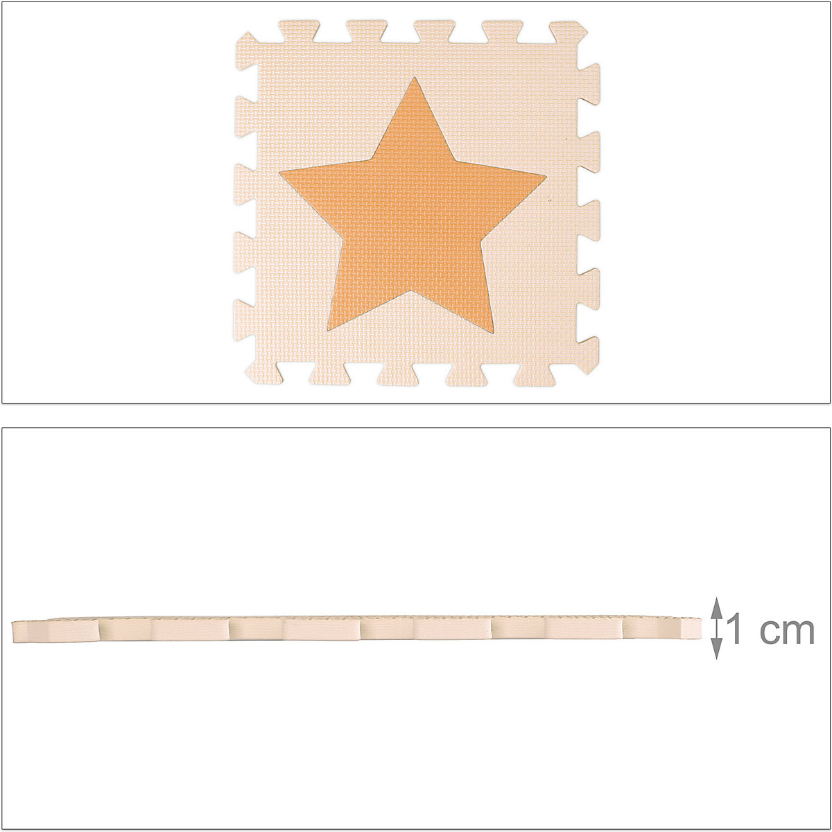 9 x Puzzlematte Sterne orange-beige
