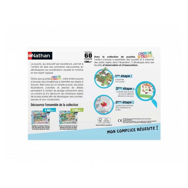 Puzzle cherche et trouve au jardin 60 pièces