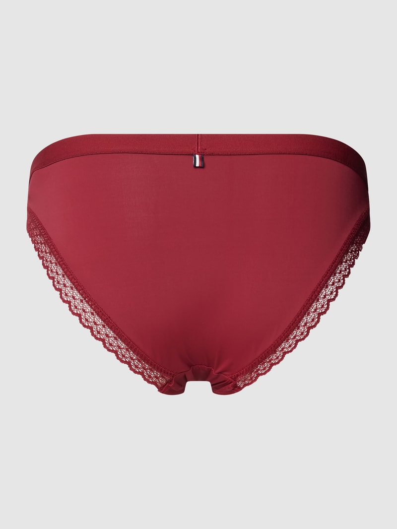 Slip mit Spitzenbesatz in bordeaux rot