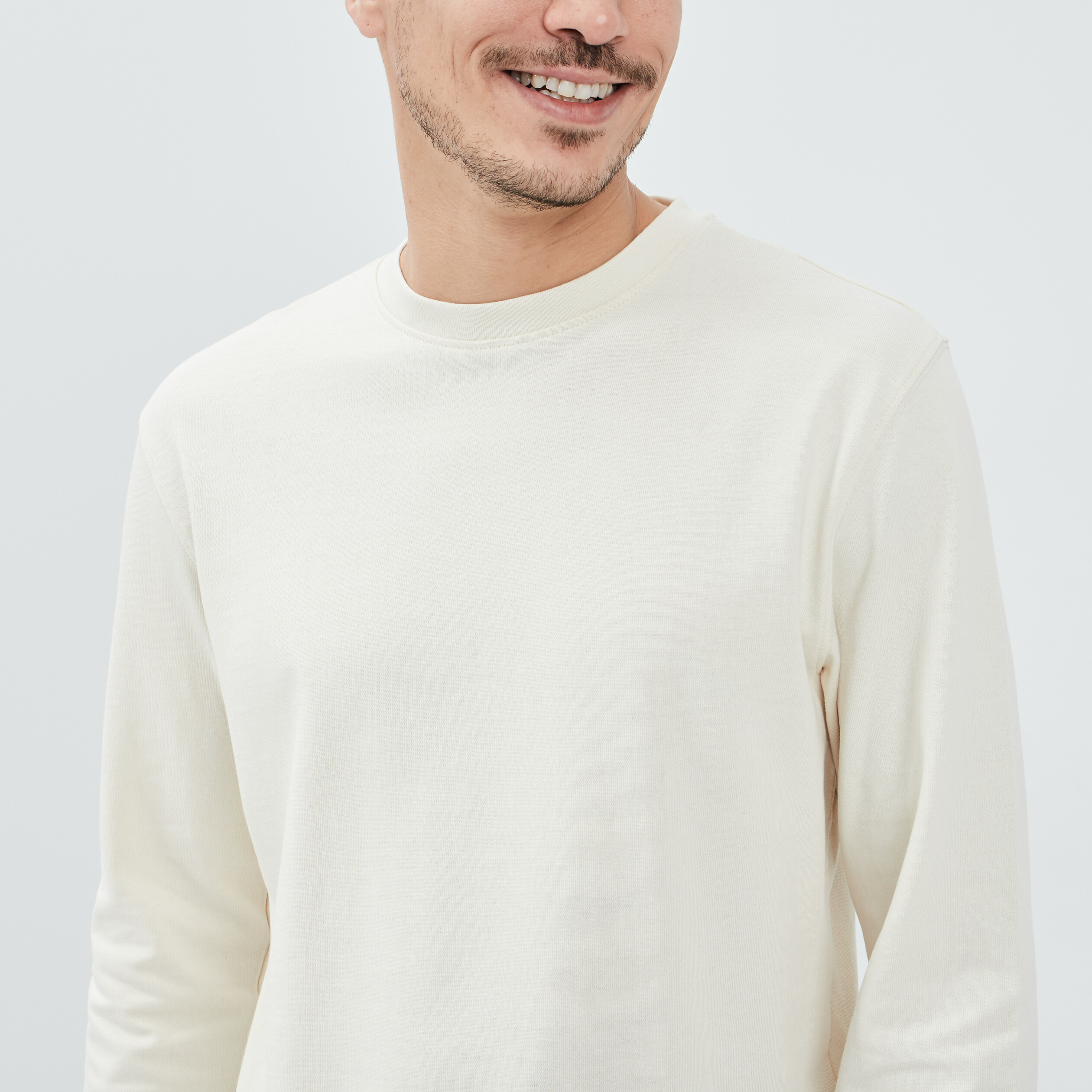 T-shirt manches longues creme homme | La Halle