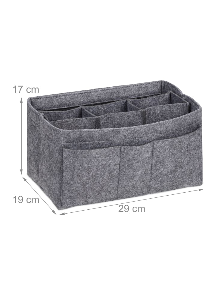 relaxdays Taschenorganizer in Dunkelgrau - (B)29 x (H)17 x (T)19 cm günstig kaufen onesize