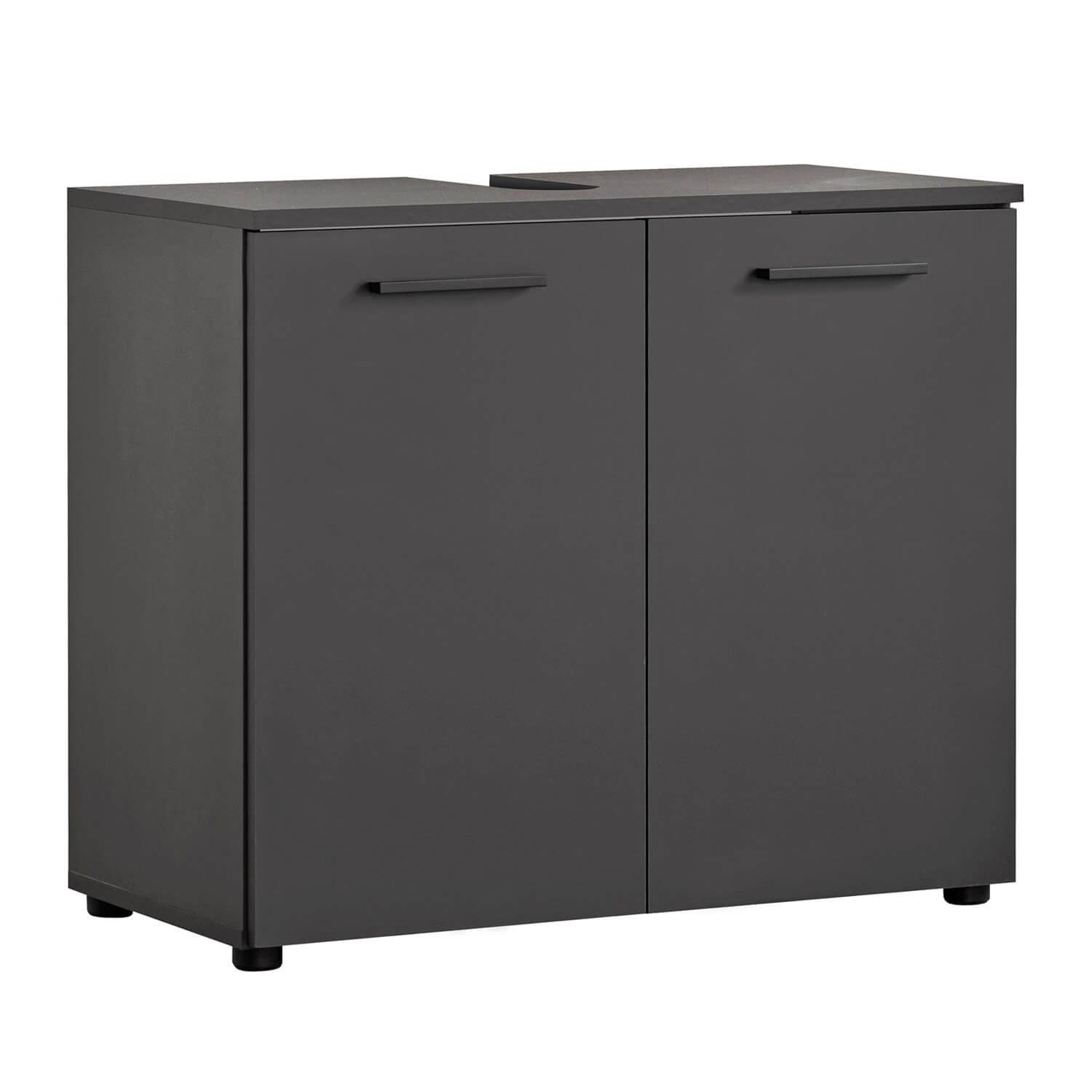 mokebo Waschbeckenunterschrank Der Waschbär (mit 2 Türen) Badschrank in Anthrazit, Waschtischunterschrank, Badezimmerschrank